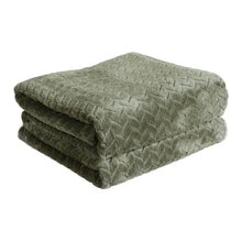 Kate Aurora Herringbone Shag Ultra Soft & Plush Accent Throw Blanket - 50 in. W x 60 in. L - Sage Green