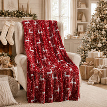 Kate Aurora Ultra Soft & Cozy Christmas Red Reindeer Plush Throw Blanket Cover - 50 in. W x 60 in. L