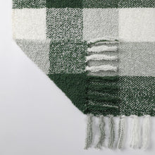 Kate Aurora Country Farmhouse Chic Ultra Soft Chenille Buffalo Check Plaid Throw Blanket - 50" x 60" - Green