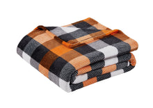 Kate Aurora Autumn Accents Fall Halloween Harvest Plaid Ultra Soft Oversized Accent Plush Throw Blanket - 50 In. X 70 In.