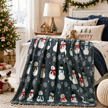Kate Aurora Ultra Soft & Cozy Christmas Gray Snowman Plush Accent Throw Blanket Cover - 50 in. W x 60 in. L