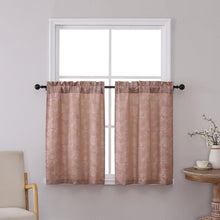 Kate Aurora 3 Piece Rod Pocket Orly Jacquard Floral Kitchen Curtain Tier & Valance Set - Dusty Rose