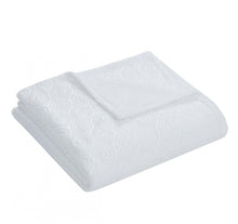 Kate Aurora Ultra Soft & Plush Modern Ogee Fleece Throw Blanket Covers - 50 in. W x 60 in. L - White