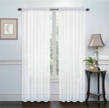 Kate Aurora Basic 2 Pack Sheer Voile Home Window Curtains - 52 in. W x 84 in. L, White