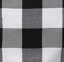 Kate Aurora Country Farmhouse Large Buffalo Plaid Tie Up Window Curtain With Ties - Black