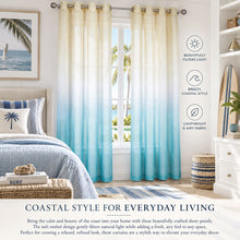 Kate Aurora 2 Piece Blue & Yellow Ombre Summery Sheer Grommet Top Curtain Panels - 84 in. Long