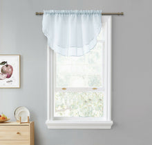 Kate Aurora Living Double Layered Sheer Rod Pocket Ascot Window Valances - 55 in. W x 24 in. L, Wedgewood Blue