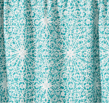 Kate Aurora Custom Geo Coastal Chic Turquoise Rod Pocket Window Valance
