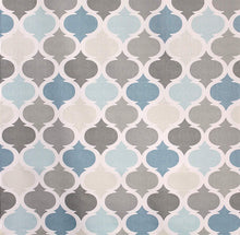 Kate Aurora Spa Essential Blue Geometric Fabric Shower Curtain - 72 in. W x 72 in. L