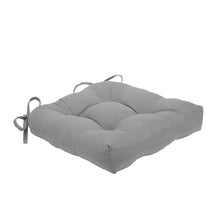 Kate Aurora Country Living Plush Solid Colored Country Farmhouse Reversible Chair Cushions/Pads With Tear Proof Ties - Gray -