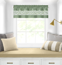Kate Aurora Pacifico Rod Pocket Embroidered Window Valance - Sage