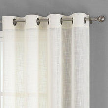 Kate Aurora 2 Pack Lux Thread Premium Woven Grommet Top Sheer Curtain Panels - Beige