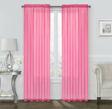 Kate Aurora Basic 2 Pack Sheer Voile Home Window Curtains - 52 in. W x 84 in. L, Pink