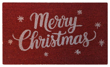 Kate Aurora Red Merry Christmas Bristled Coir Outdoor Welcome Mat - 18"x30"