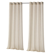 Kate Aurora 2 Pack Semi Sheer Linen Blend Grommet Top Window Curtains - 52 in. W x 84 in. L, Linen
