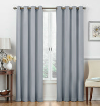 Kate Aurora Basic Jacquard 2 Piece Blackout Grommet Top Hotel Window Curtains - 52 in. W x 84 in. L, Light Blue