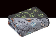 GoodGram Space Adventures Rocket Ships  & Planets Glow In The Dark Ultra Soft & Plush Fleece Accent Throw Blanket - 50 In. X 