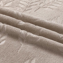 Kate Aurora Ultra Soft & Plush Hypoallergenic Pascal Leaf Accent Fleece Throw Blanket - 50" x 60" - Beige
