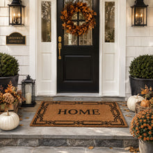 Kate Aurora Home Venetian Bordered Coir Bristled Outdoor All Season Welcome Mat - 18"x30"