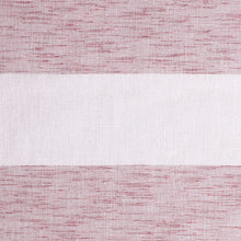 Kate Aurora Metallic Semi Sheer Rugby Striped Grommet Top Window Curtains - 38 in. W x 84 in. L, Red