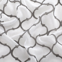 Kate Aurora Shabby Chic Living 2 Pack Semi Sheer Flocked Grommet Trellis Curtains - 54 in. W x 84 in. L, Gray