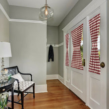 Kate Aurora Plaid Country Farmhouse French Door Curtain Panel With Matching Tieback - 25W x 40L, Burgundy