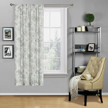 Kate Aurora Shabby Chic Floral Jacobean Sheer Single Tie Up Window Curtain Shade, 42in. W x 63in. L, Gray