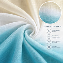 Kate Aurora 2 Piece Blue & Yellow Ombre Summery Sheer Grommet Top Curtain Panels - 84 in. Long