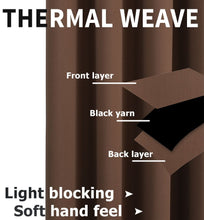 Kate Aurora Brown 2 Piece Grommet Top Blackout Curtain Panels For Extra Long Windows - 90 in. Long