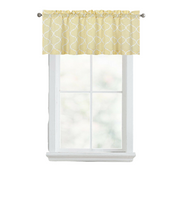 Kate Aurora Collections Trellis Lattice Rod Pocket Valance - 56 in. W x 18 in. L, Maison Yellow