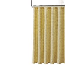 Hotel Collection Premium Waffle Weave Fabric Shower Curtain by Kate Aurora - Ochre/Yellow
