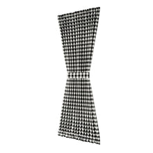 Kate Aurora Plaid Country Farmhouse French Door Curtain Panel With Matching Tieback - 25W x 40L, Black