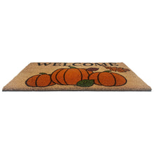 Kate Aurora Fall Autumn Foliage & Pumpkins Bristled Outdoor All Season Welcome Mat - 18"x30"