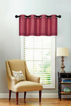 Kate Aurora Oversized Grommet Top Solid Color Window Valance - 50 in. W x 18 in. L, Monroe Burgundy