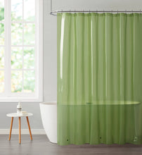 Kate Aurora Transparent Pastel 6 Gauge Hotel Non-Toxic Odor Free PEVA Shower Curtain Liner - Mold & Mildew Resistant - Green