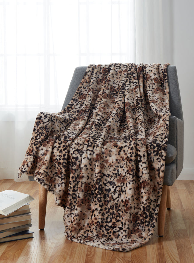 Kate Aurora Safari Living Cheetah Print Ultra Soft & Plush Oversized Accent Throw Blanket - 50 in. W x 70 in. L