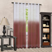 Kate Aurora Tropical Living Semi Matte Sheer Ombre Chic Grommet Top Window Curtains - 52 in. W x 84 in. L, Burgundy