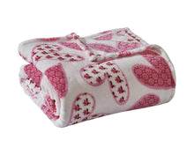 Kate Aurora Valentine's Day Floral Hearts Ultra Soft & Plush Accent Throw Blanket - 50 In W X 60 In. L
