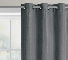 Kate Aurora Modern Living 2 Pack Textured Woven Light Filtering Grommet Top Window Curtain Panels - 84 in. Long - Charcoal