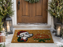 Kate Aurora Christmas Santa Golden Retriever Bristled Outdoor Welcome Mat - 18"x30"