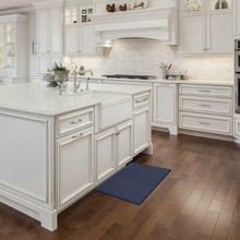 Kate Aurora Heavy Duty Embossed Non Slip Memory Foam Kitchen Mats - 30in W x 18in L, Navy Blue