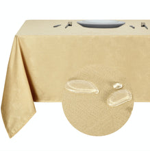 Kate Aurora Diamond Textured Spill And Stain Proof All Purpose Fabric Tablecloth - 60 in. W x 104 in. L (8-10 Chairs), Gold