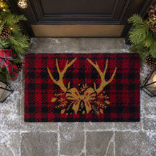 Kate Aurora Christmas Reindeer Bristled Outdoor Welcome Mat - 18"x30"