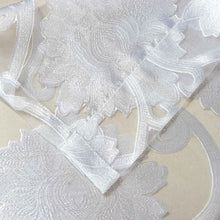Kate Aurora 7 Piece Hampton Elegance Sheer Curtain Panels & Beaded Valances Set - Silver White
