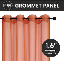 Kate Aurora 2 Piece Extra Long Grommet Top Sheer Voile Window Curtain Pair - 90 in. Long - Spice