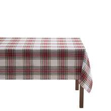 Kate Aurora Tis The Season Plaid Gingham Tartan 100% Cotton Fabric Classic Christmas Tablecloth