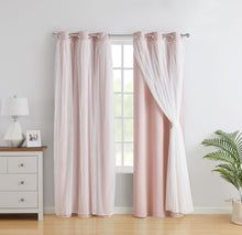 Kate Aurora Basic Elegance 2 Pack Double Layered Hotel Chic Sheer Light Defusing Curtains - 38 in. W x 84 in. L, Blush/Pink