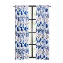 Kate Aurora Chic Living 2 Pack Semi Sheer Poppy Floral Rod Pocket Window Curtains