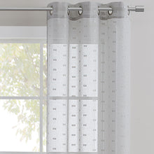 Kate Aurora Modern Living 2 Pack Plaid Sheer Embossed Grommet Top Curtain Panels - Silver