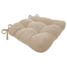 Kate Aurora Luxe Living Plush Solid Colored Textured Stain Resistant Chair Cushions/Pads With Tear Proof Ties - 4 Piece - Tan